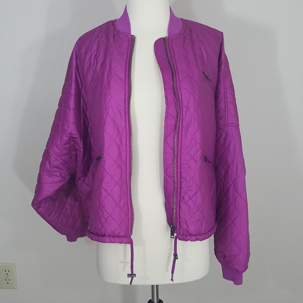 Free People  Quilted Bomber Jacket in pink, BNWT